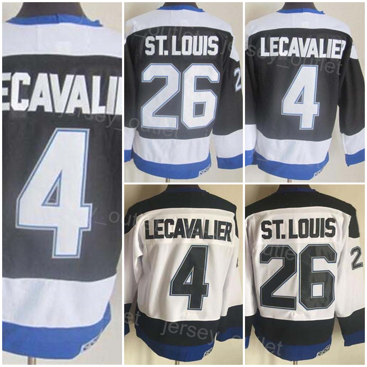 Men Retro Hockey Jersey CCM 26 Martin 4 Vincent Lecavalier Vintage Classic Team Black Color White Stitched And Embroidery Breathable For Sport Fa
