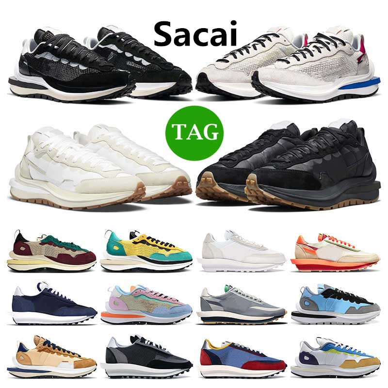 

Sacais Vaporwaffle Waffle Shoes Fragment Undercover Black White Nylon Royal Fuchsia Villain Red Tour Yellow Pale Ivory LDWaffle 2.0 Women Trainers Sports Sneakers, 4 black gum