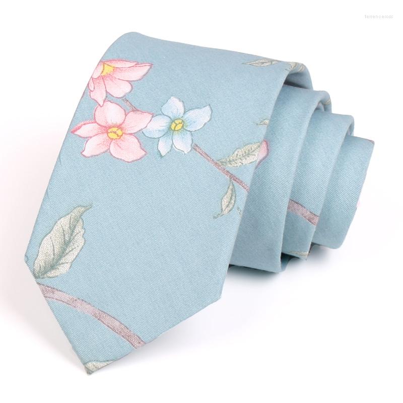 

Bow Ties Mens Floral Jacquard Tie 2022 7CM Cotton For Men High Quality Fashion Formal Neck Great Business Party Necktie