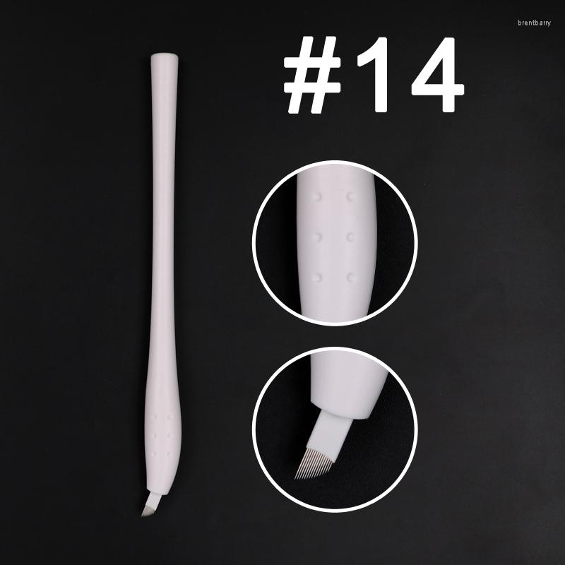 

Tattoo Guns Kits Wholesale 20pcs 14 Pin Sterilized Disposable Microblading Pen Manual Eyebrow #14 Hand Tool For Sale