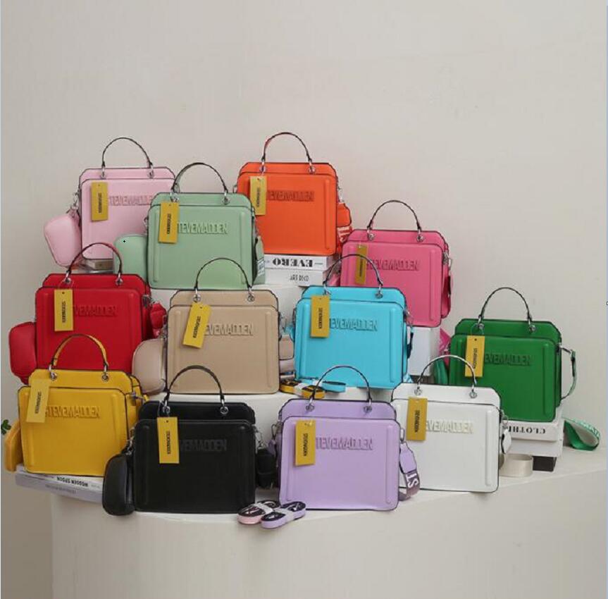 

2022 Summer Bag Handbag Messenger Bag Large Capacity Two-piece Candy Color Women's Bags, Red