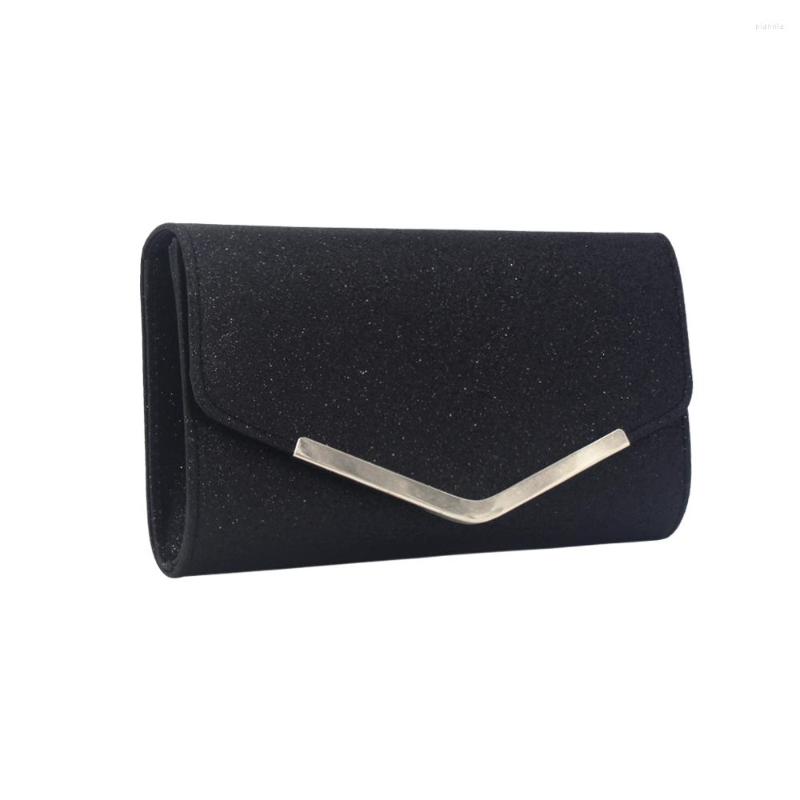

Evening Bags European American Wedding Clutch Design Fashion Shiny Flash Material Bag For Party Shopping, Black