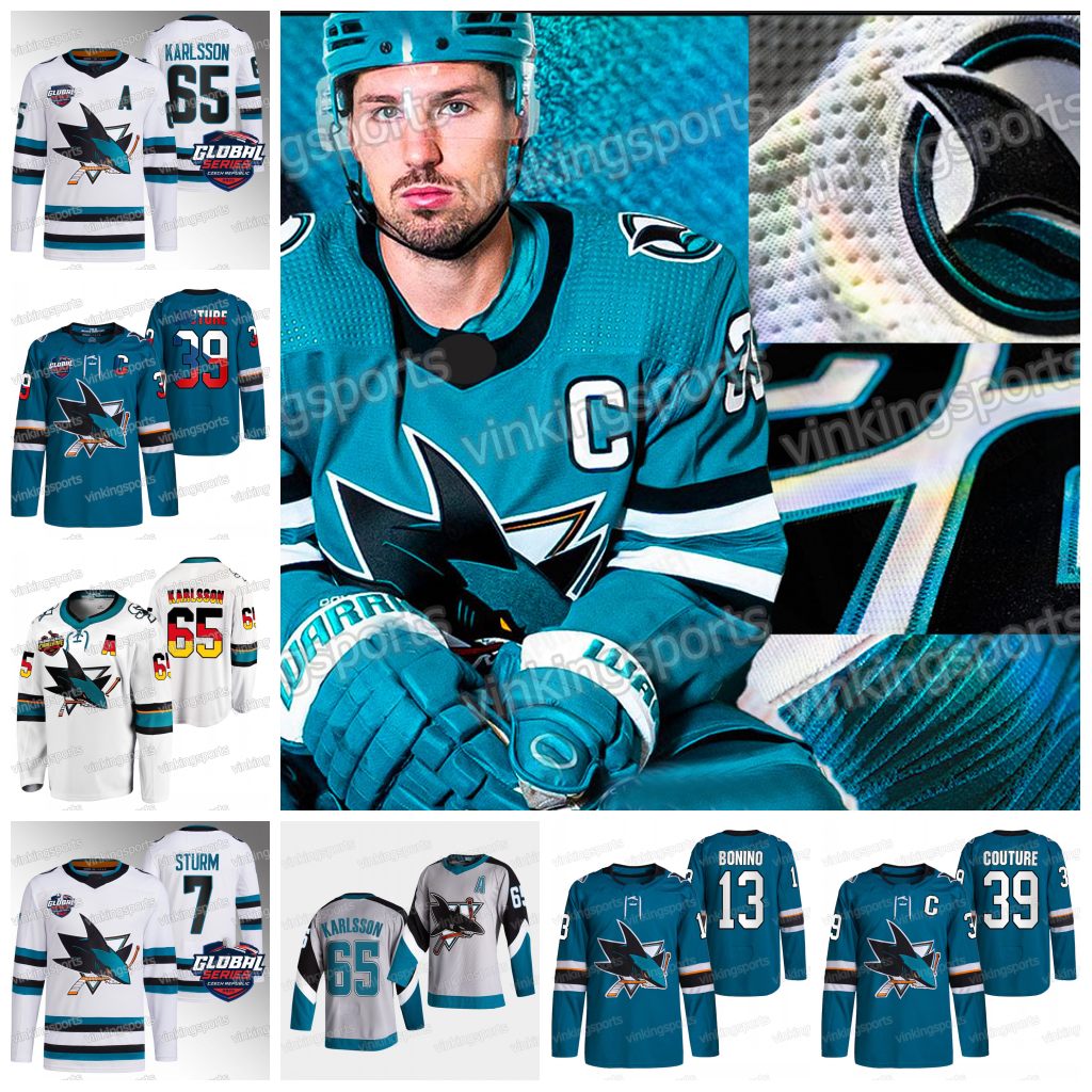 

Logan Couture Erik Karlsson Sharks Jersey San Jose Tomas Hertl Nico Sturm Luke Kunin Ferraro Radim Matt Benning 2022 Global Series Jersey, Mens s-xxxl