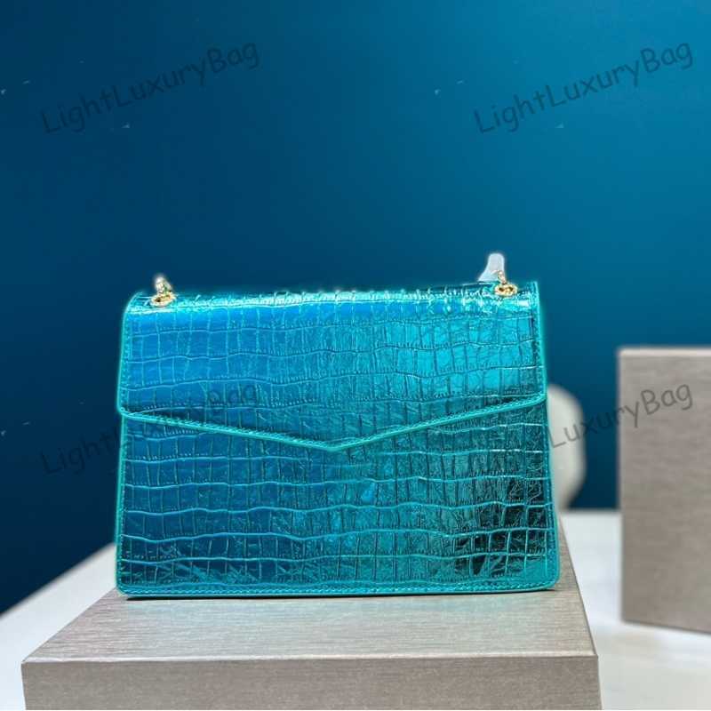 

Designer Bright Leather chain Shoulder Bag Exquisite Wallet Light luxury handbag For Women Classic Famous Brand Shopping Purses 220208, 25*18cm