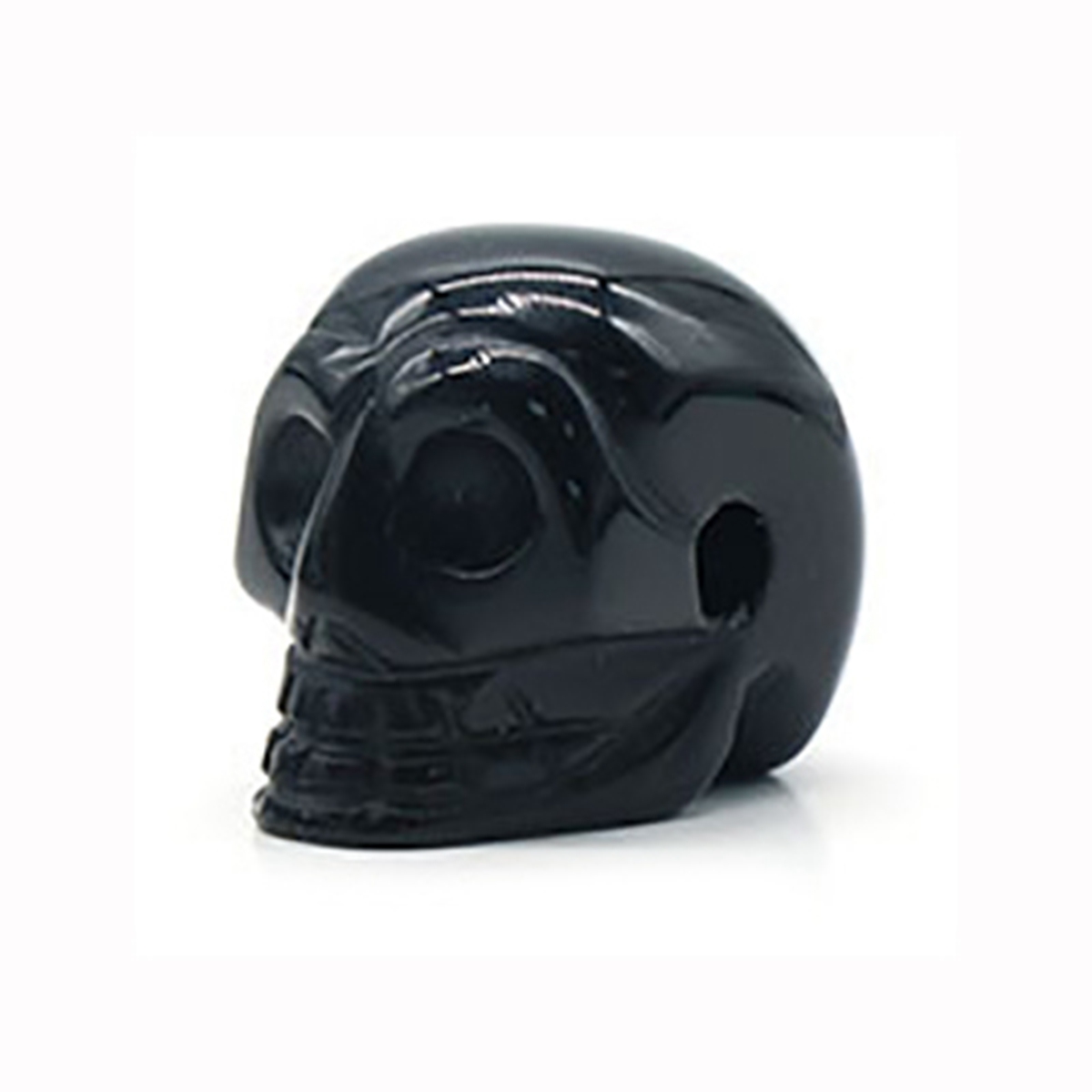 

23mm Natural Obidian Skull Figurine Reiki Healing Energy Stones Ornaments Carved Statue Gemstone Home Decor Halloween Gift