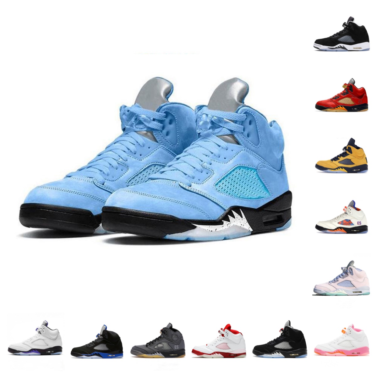 

Jumpman 5 Basketball Shoes 5s UNC Green Bean Dark Concord Anthracite Easter Racer Blue Raging Fire Red Black Metallic Oregon Ducks Mens Trainers Outdoor Sneakers, Bubble package bag