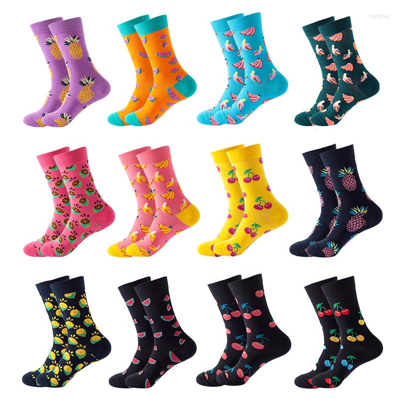

Men's Socks 43 Patterns Happy Cotton Women Street Skateboard Fashion Girls Dress Sox Fruit Print Harajuku Gift Cherry Pear Fragrance, Lymg6h3