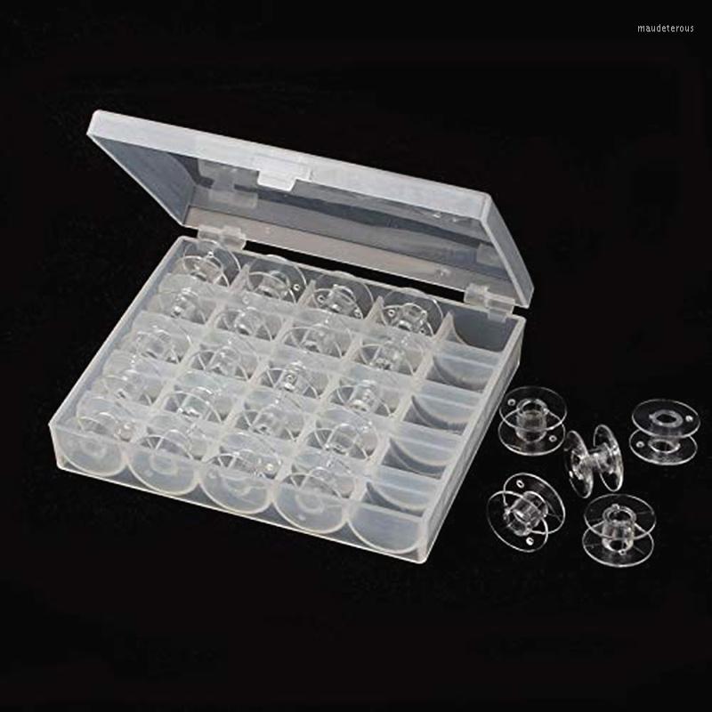 

Sewing Notions 25Pcs Clear Machine Bobbins Spools Empty Plastic Storage Box For Home Accessories Tools