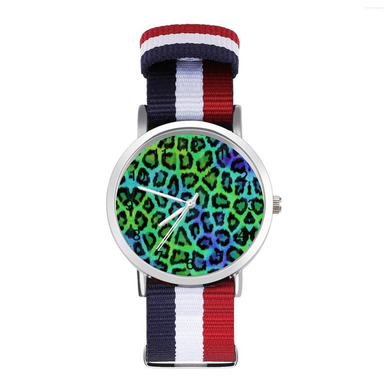 

Wristwatches Blue Green Leopard Animal Quartz Watch Print Sports Po Wrist Ladies Silent Affordable Wristwatch, Style