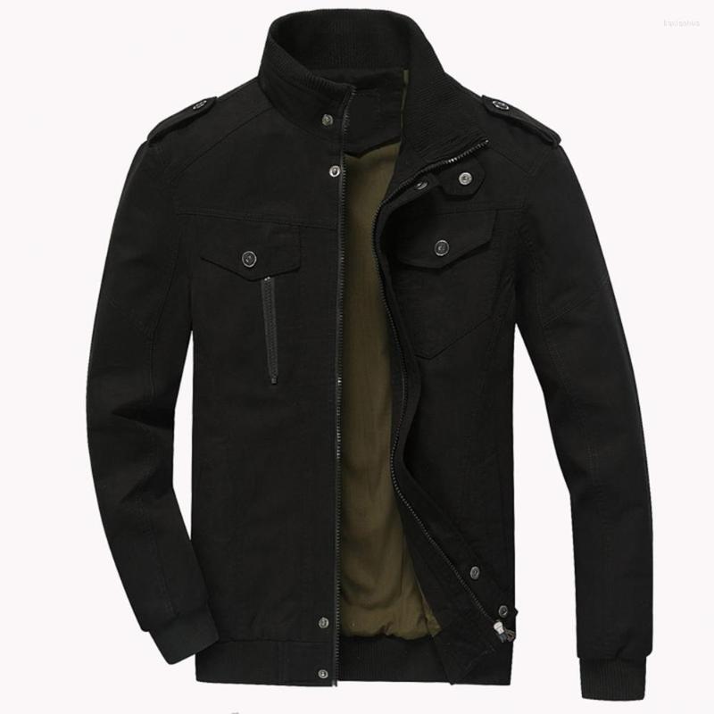 

Men's Suits Trendy Men Cargo Jacket Solid Color All Match Male Thin Ribbed Cuff Coat, Black