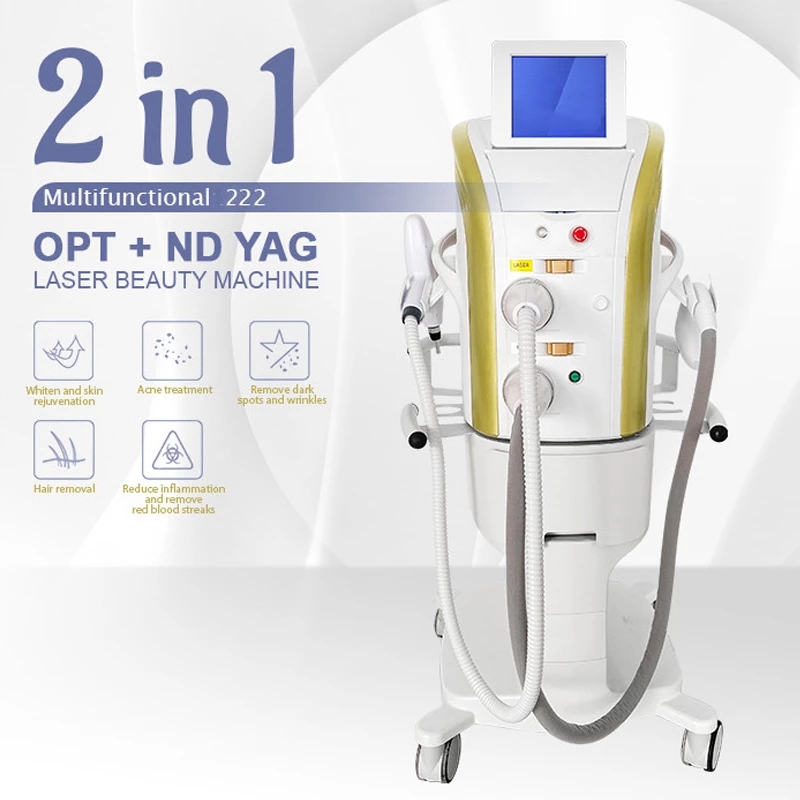 

2022 New OPT High Efficiency 2-in-1 ND YAG Laser Facial Depilation Wrinkle Lifting Tight Skin Safety Beauty Instrument
