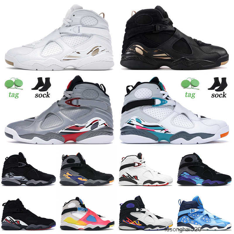 

Basketball Shoes Jumpman 8 Mens Womens South Beach White Black Snowflake Alternate Bugs Bunny Trainers jordens JORDON, A16 three peat 40-47