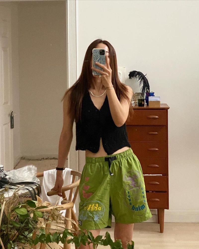 

Women' Tanks Y2K Knitted Lace-Up Tank Tops Women Fashion Soild Color Sleeveless Cropped Cardigans Streetwear 2022 Summder Girls Camisoles, Black