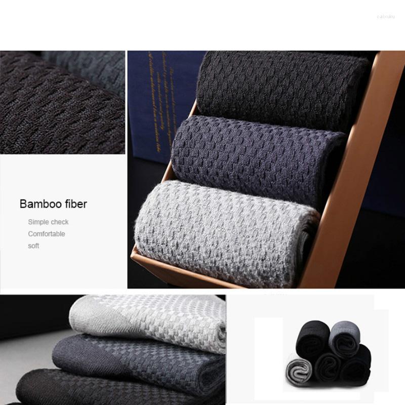 

Men's Socks 10 Pairs/Lot Men Bamboo Fiber Classic Business Long Mens Breathable For High Quality Plus Size EUR37-43, 2 pairs gray