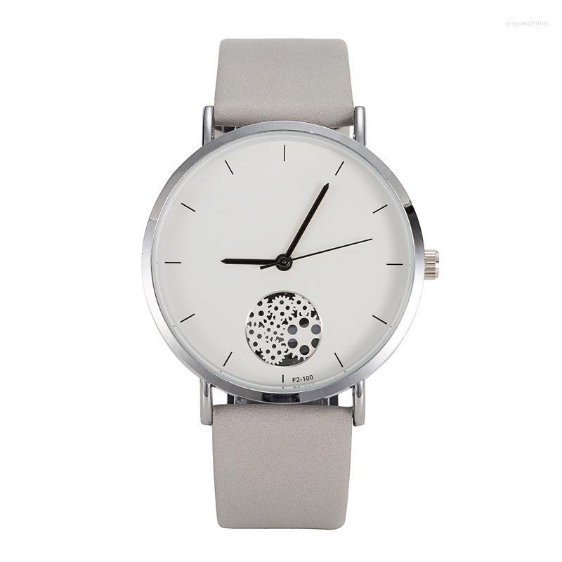 

Wristwatches Korean Casual Women's Watch Personality Pinion Simple Dial All-Match Imported Pu Belt Couple, Brown