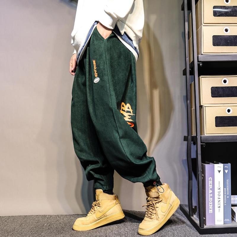 

Men's Pants Spring And Autumn Japanese Style Printed Sweatpants Men's Casual Sports Loose Fashion Brand Ankle Banded Harem, Black