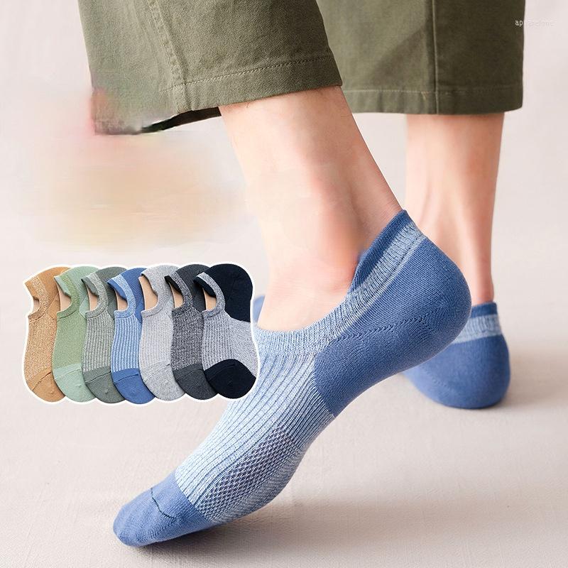 

Men's Socks Retro Color Matching Boat Mesh Invisible Breathable Sweat-absorbent, Black