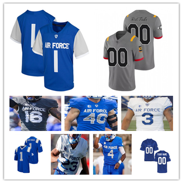 

Air Force AF College Football Jerseys Haaziq Daniels Brad Roberts John Lee Eldridge III Dane Kinamon Emmanuel Michel Omar Fattah David Cormier Alec Mock Trey Taylor, Men blue