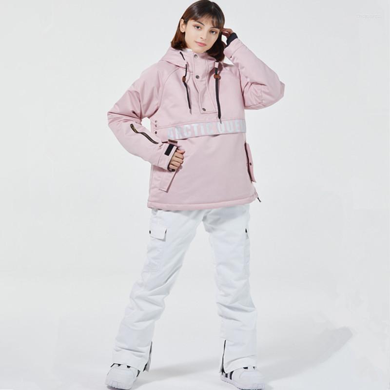 

Skiing Suits Waterproof Winter Warm Ski Jacket And Pants For Men Women Hoodie Trousers Couple Snowboarding Coat, Pants blue