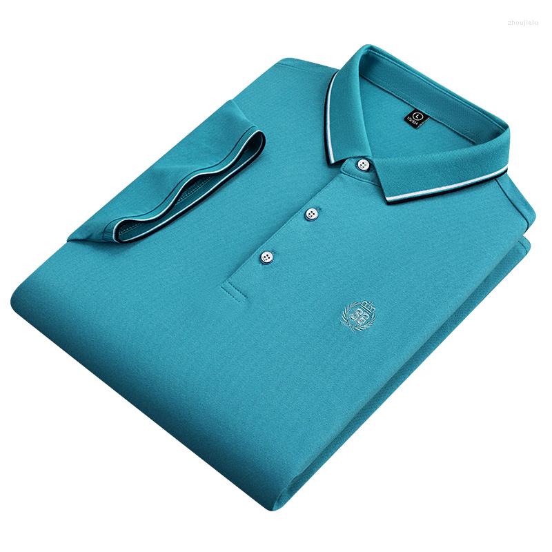 

Men's Polos Solid Color High-end T-shirt Stand-up Collar Casual Business Men's Polo Short-sleeved Breathable And Comfortable 831, 831 sky blue