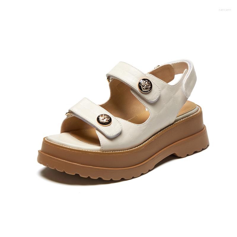 

Dress Shoes 2022 Women's Sandals Barefoot French Retro Leisure Thick Sole Full Leather Inside And Outside, Black