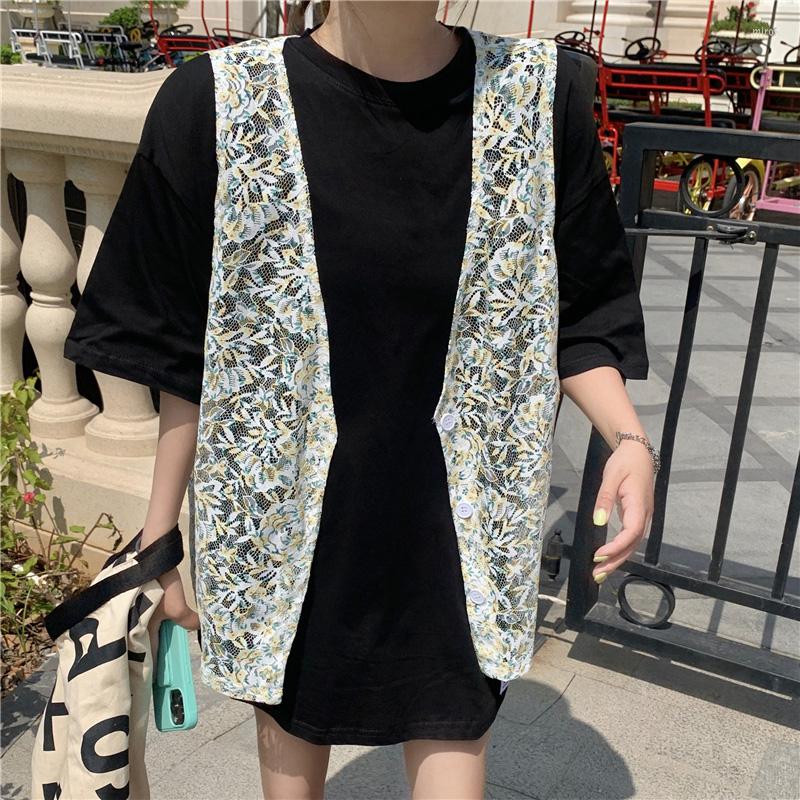 

Women's Vests Lace Hollow Waistcoat Women's Summer Thin Outer Wear Casual V-Neck Single-Breasted Jacket 2022 S1169, Yellow s1169