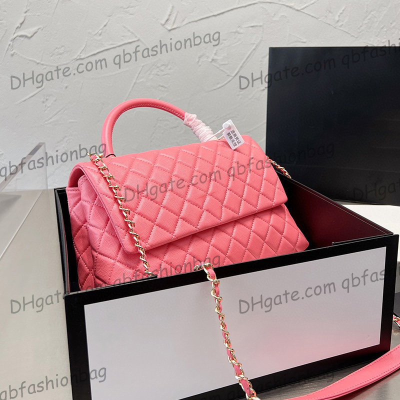 

Womens Cross Body Co Handle Tote Caviar Bags Multi Pochette Calfskin Calfskin Purse F/W Gold Metal Hardware Matelasse Chain Crossbody Shoulder Handbags 28X16CM, Box