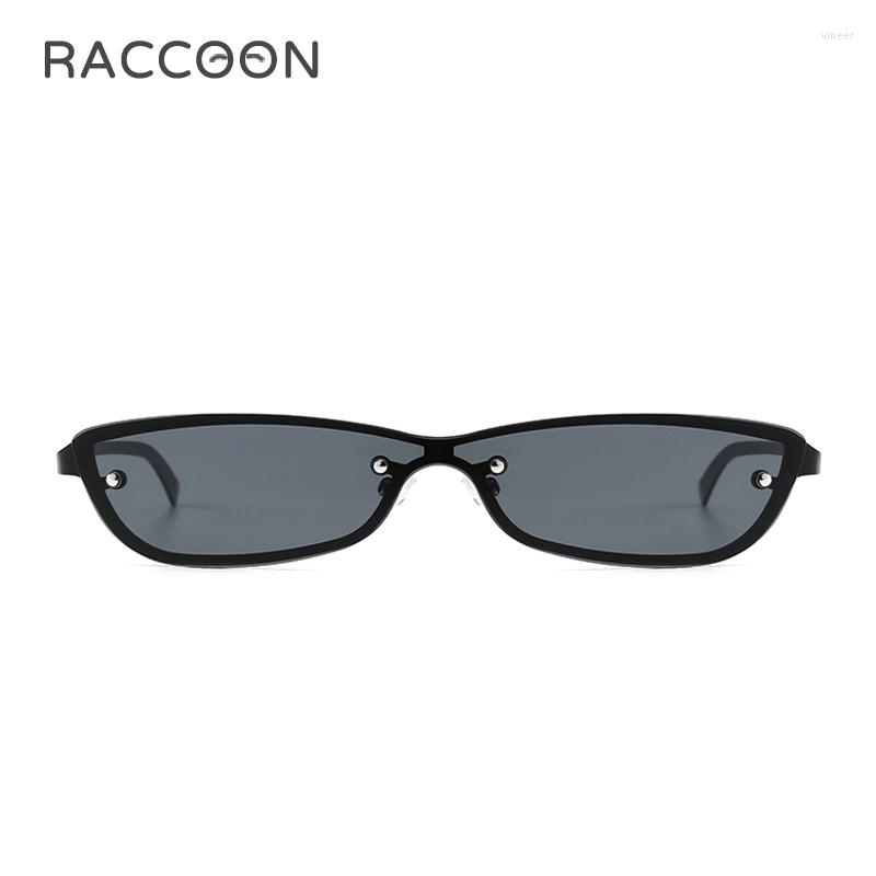 

Sunglasses Small Frame Metal 90S Women Designer Trendy One Piece Sun Glasses Female Ocean Lens Shades Y2K Eyewear