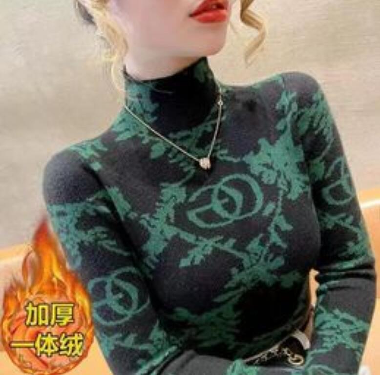 

2022 Women's Sweaters Luxury Dress Vintage Thicken Warm Turtleneck Black shirts Plus Velvet Soft Elegant Tops, 17
