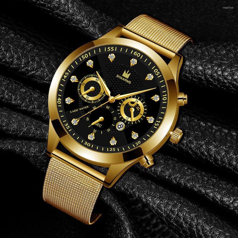 

Wristwatches 2022 Relogio Brand Fashion Black Strap Men's Watches Blue Gold Luxury Hollow Clock Retro Watch For Men Relojes Para Hombre, Sliver black