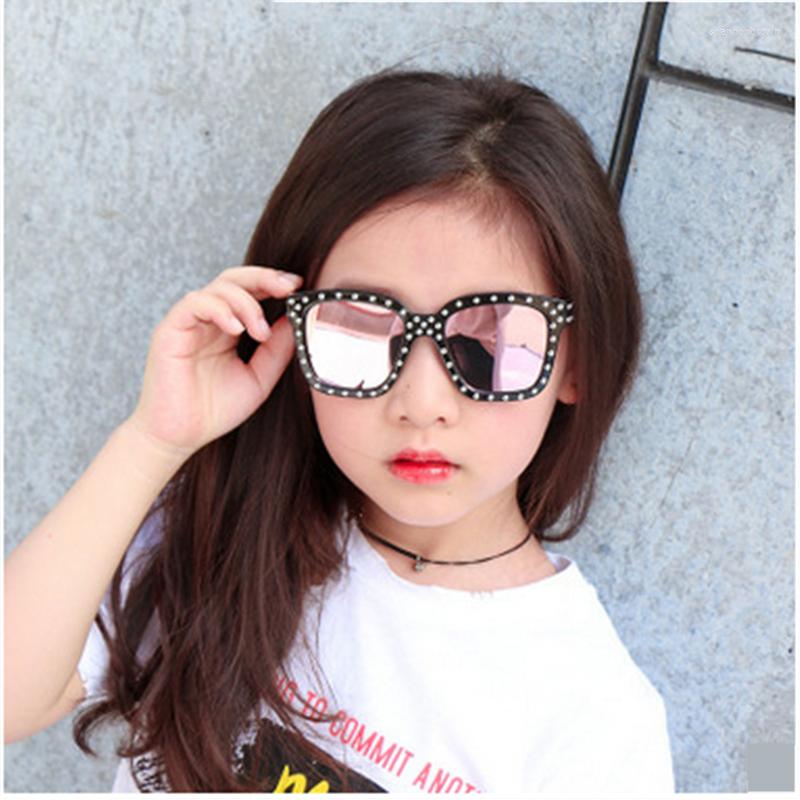 

Sunglasses RILIXES Children Baby Kids Sun Glasses Style Trend Ladies Personality Rivet Decorative UV400