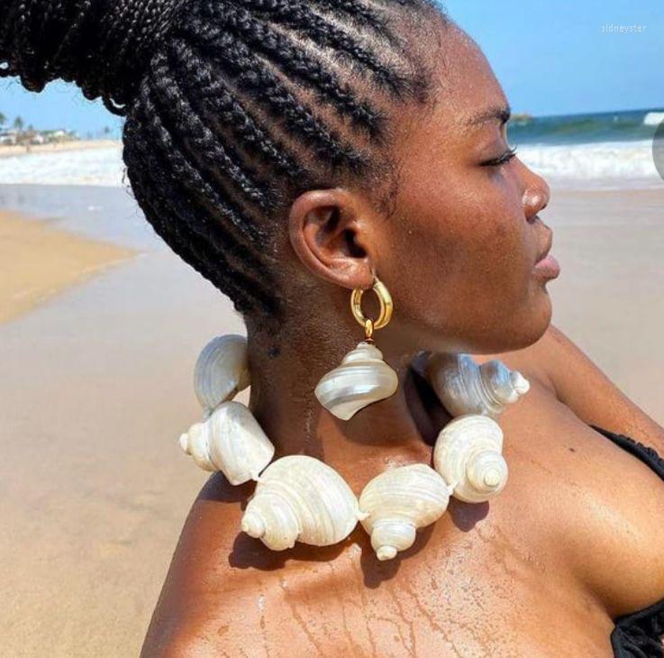 

Choker Boho Chic Jewelry Gifts Punk Statement Knot String Natural Pearl White Conch Cowrie Freshwater Turbo Shell Necklace Women