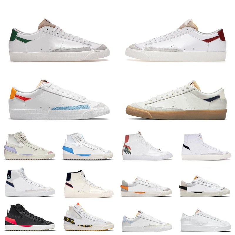 

Men Women running Shoes OG Blazer Mid 77 Vintage Blazers Jumbo Black White Multi Color White Indigo Pine Green Mens Trainers Outdoor Sneakers, (24)