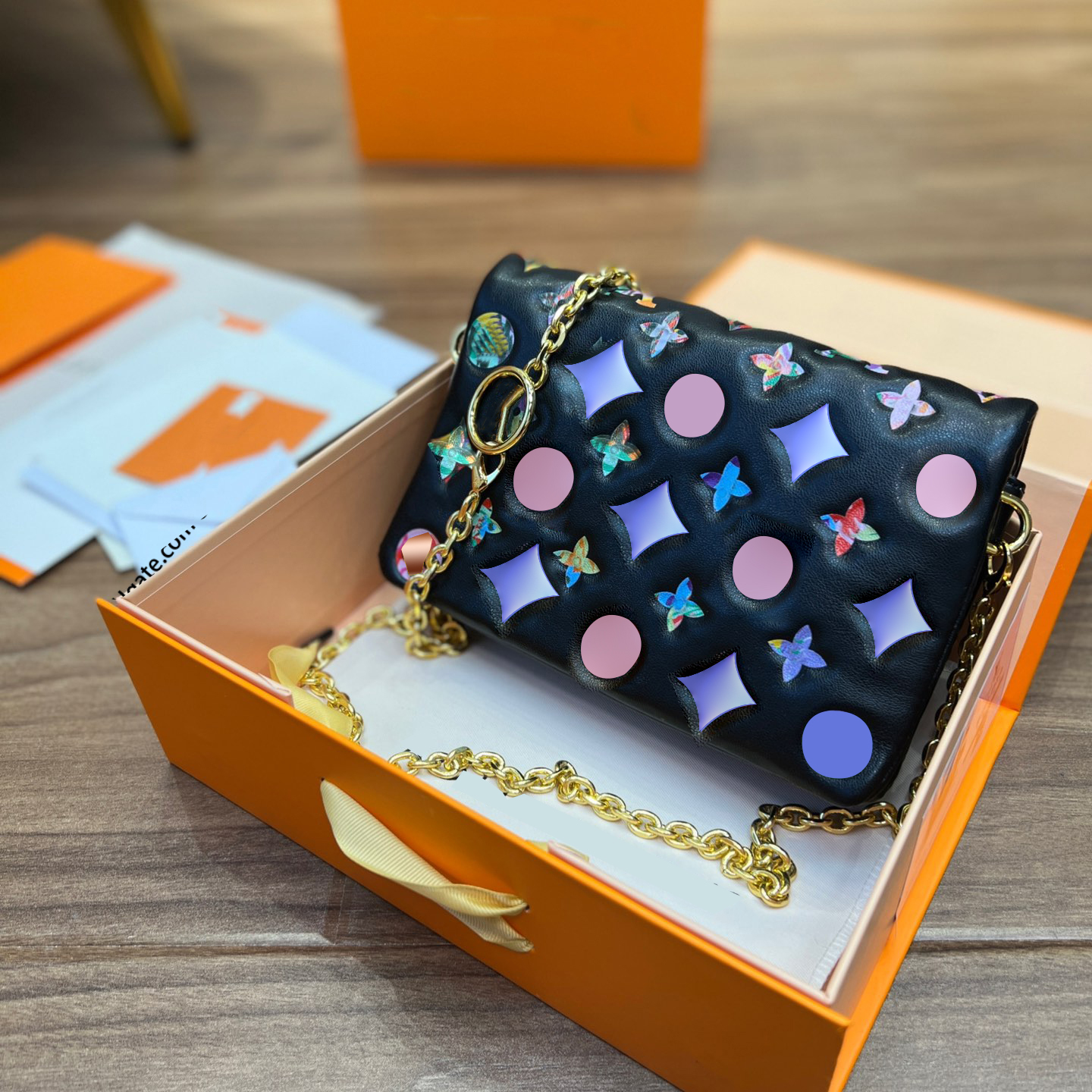 

Women Luxurys Designers Totes Bags Handbag Gradient Classic Fiowers Bag Messenger Ladies Wallets 20cm Spring in the City