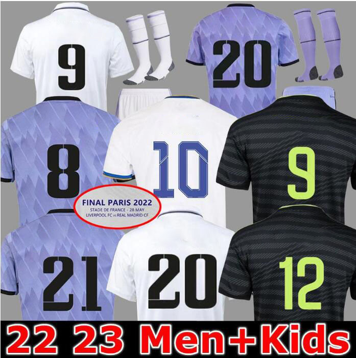 

50%off 2023 BENZEMA Finals soccer jersey tee 21 22 23 football shirt CARVAJAL MODRIC VINI JR. RODRYGO ASENSIO men kids 2021 2022 uniforms, 22/23 third audlt player lfp