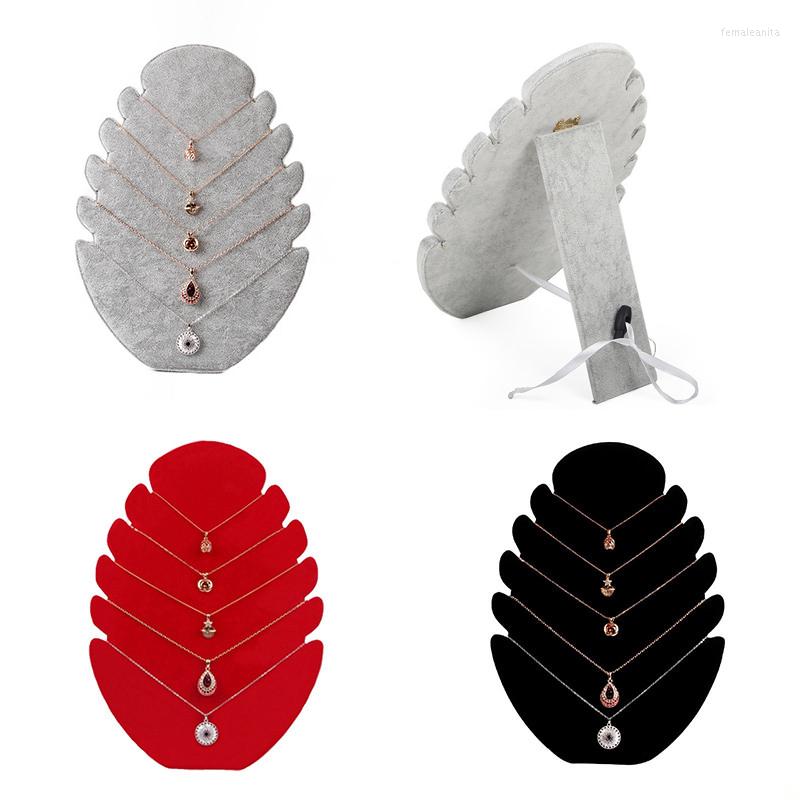 

Jewelry Pouches High-Quality Velvet Necklace Display Stand Flame-Shaped Multi-Item Pendant Props Storage Rack