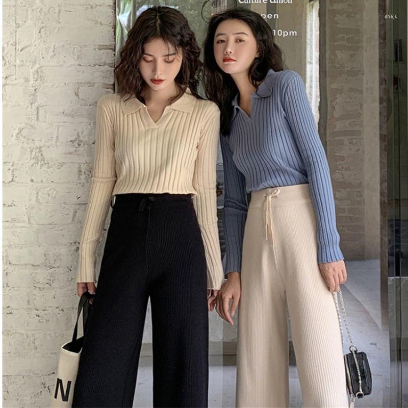 

Women' Sweaters 2022Women Striped V-Neck Blouse Long-Sleeved Spring Autumn Thin Casual Slim Top Black Gray Blue Pullover XL Sweater