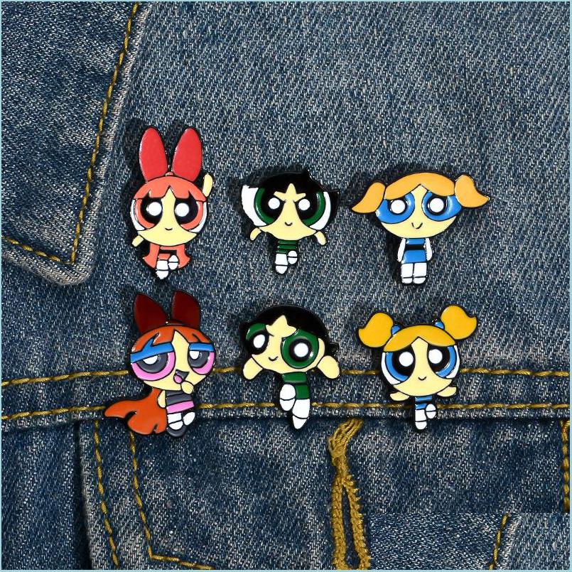 

Pins Brooches Cartoon Cute Character Boy Girl Enamel Brooch Alloy Badge Cowboy Clothes Bag Pin Sweet Accessories Jewelry Jewelshops Dhmli