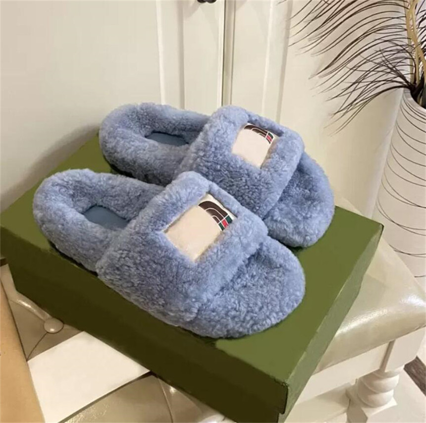 

Luxury Slide Designers Fashionable Women Wool Slipper Sandals Warm Comfort Slippers Woman Slipper Shoes Autumn Winter Slides Scuffs Sandal Size 35-41