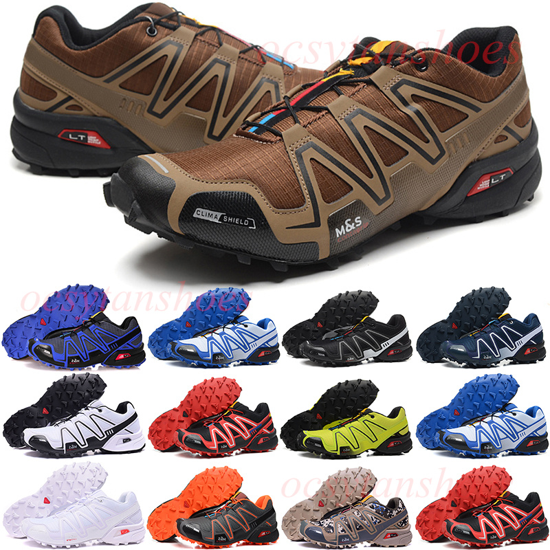 

Mens running shoes 2022 Army Green Salomon Speed Cross 3.0 III CS Bailan Dark blue apple yellow blue trainers outdoor sports sneakers Size 40-48, #1 40-48