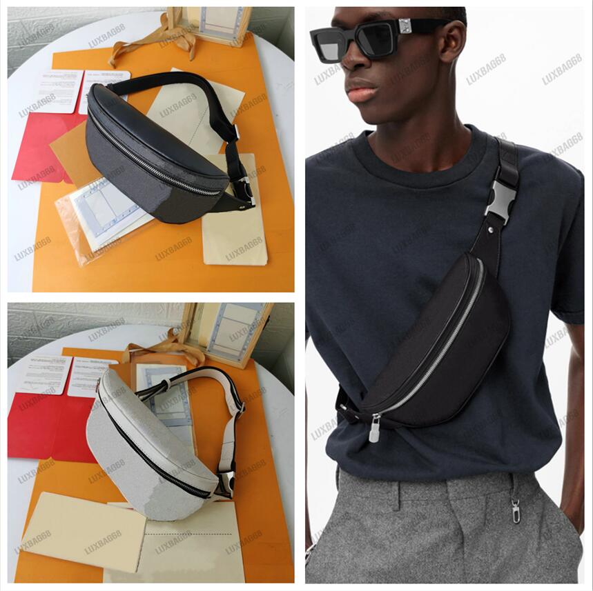 

Designer 2022SS Campus Bumbag bag Damier Infini checkerboard pattern Men's Beltbag Luxury Fanny Pack Bag Onyx Silver N40298, 01