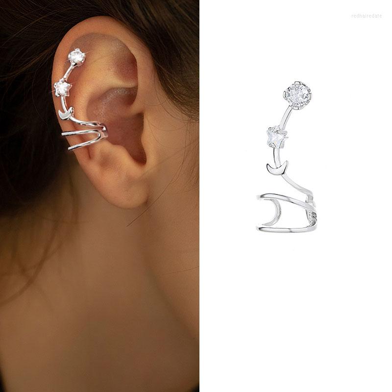 

Backs Earrings 1 Pcs Moon Star Zircon Ear Clip For Women Trendy Earcuff Charming Chic Party Jewelry Gifts