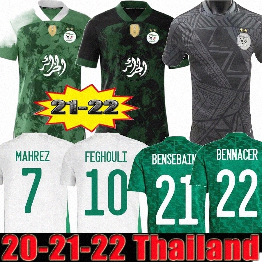 

2021 2022 Algerie Speical Player version Fans Soccer Jersey Home Away black MAHREZ BOUNEDJAH FEGHOULI BENNACER ATAL 20 21 22 Algeria Maillot de Foot M 25iC#, 21 22 away 3 patch