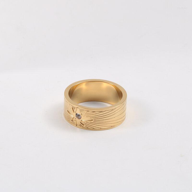 

Cluster Rings Star Ray Stainless Steel Trendy For Men Friendship Women Bohemian Bijuteria Joyeria De Acero Inoxidable Goth Accessories