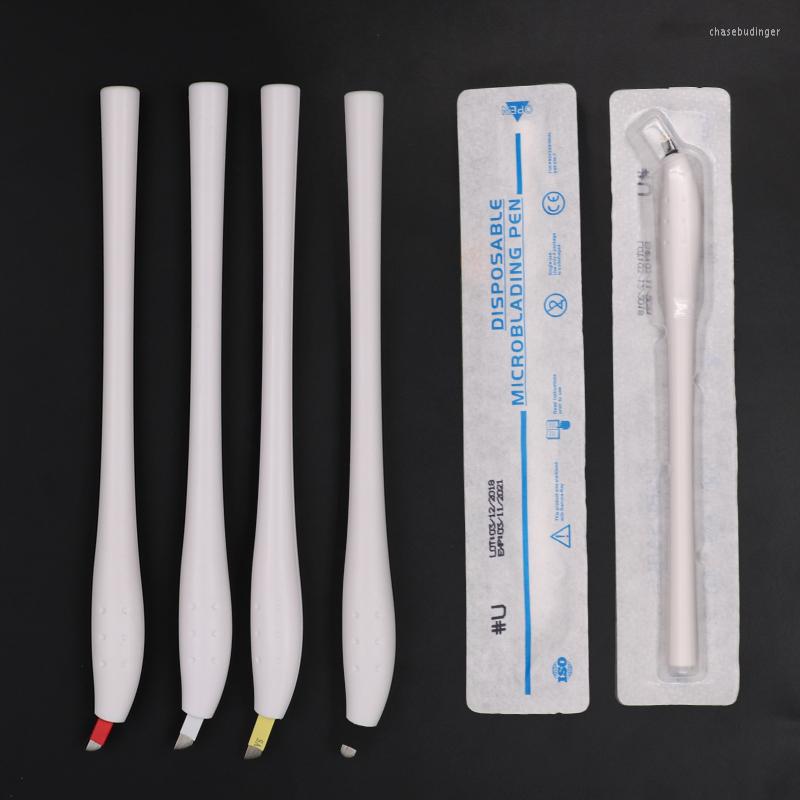 

Tattoo Guns Kits Wholesale 10pcs Disposable Microblading Tebori Pen In 12CF/14CF/17CF/18U Blade Manual Brow Tool With Expiry Date/Lot No.