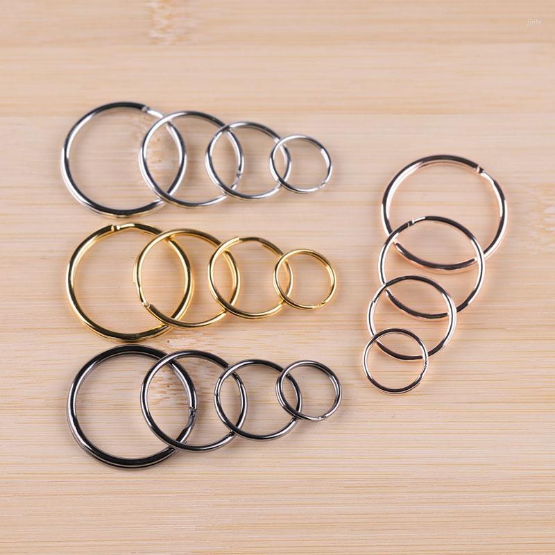 

Keychains Rose Gold Color Handmade Key Ring Material Package Black Gun Plated Double RingKeychains