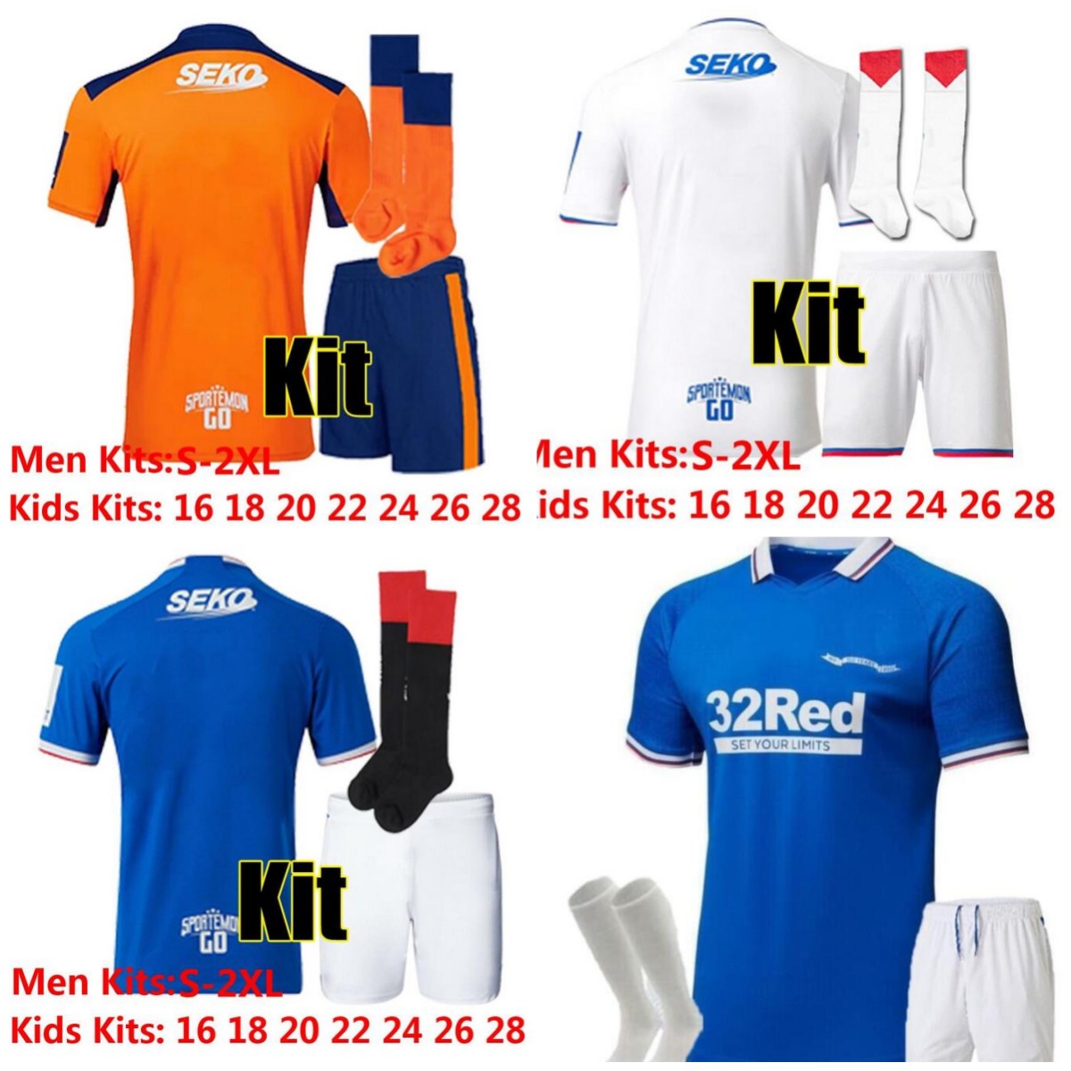 

22 23 Glasgow Rangers Soccer Jersey Third Oranger Kit 2022 2023 home blue away white top 150th Anniversary Legendary Commemorative football shirt Men kids kit set, Orange