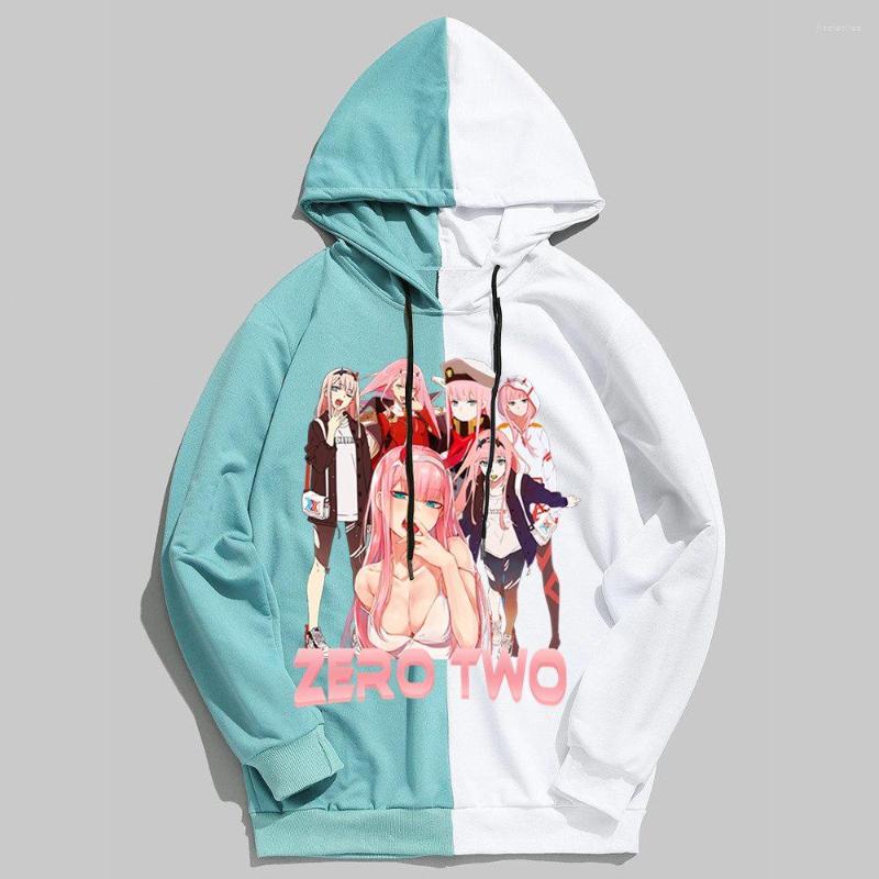 

Men's Hoodies Japanese Anime Darling In The Franxx Men Kawaii Cartoon Zero Two Streetwear Unisex Graphic Tops Casual Sweatshirts Male, Black