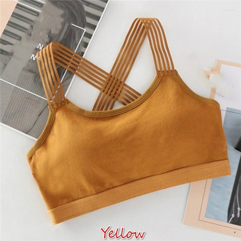 

Women's Tanks White Women's Sport Bra Push Up Workout Sports Shirts Gym Crop Top Academia Wear Fitness Brassiere Padded Vest Tank, Black