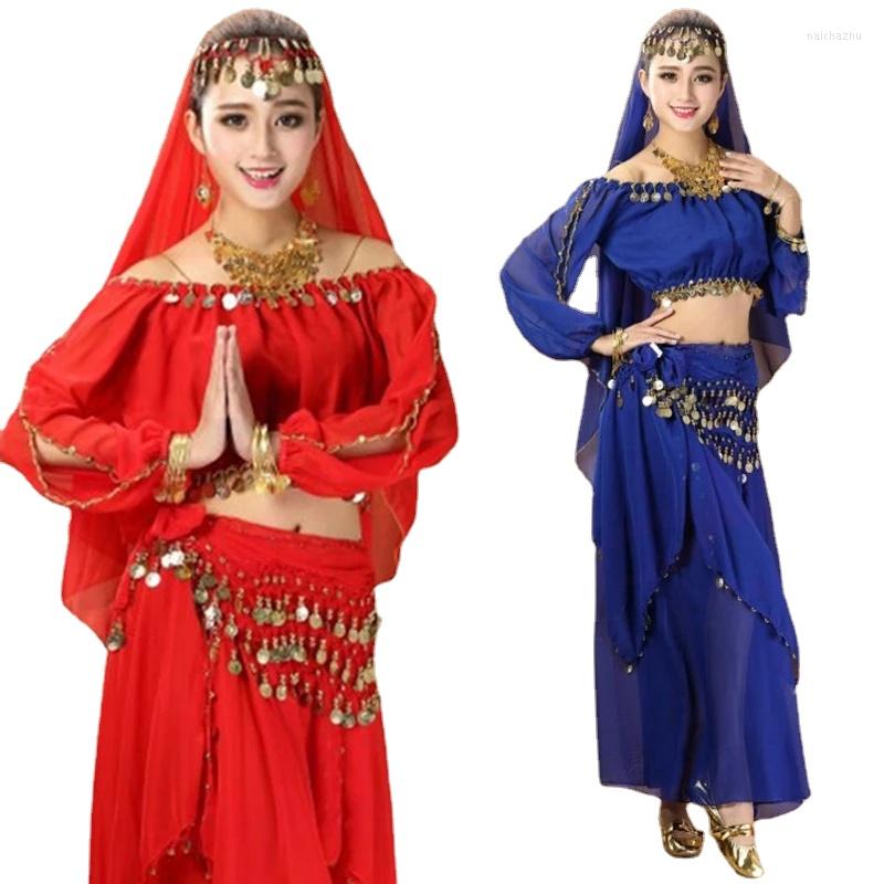 

Stage Wear Woman 4pcs Set Belly Dancing Costumes Oriental Egypt Dance Costume Bollywood Dress Bellydance Clothe, 4 piece yellow